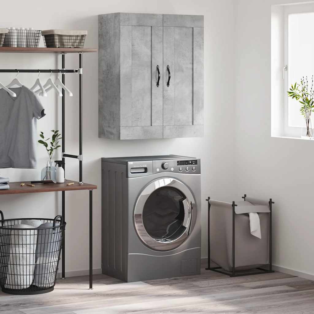 vidaXL Wall Mounted Cabinet Concrete Grey 69.5x34x90 cm Engineered Wood 1
