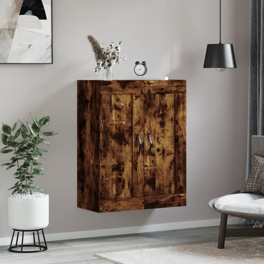 vidaXL Wall Mounted Cabinet Smoked Oak 69.5x34x90 cm Engineered Wood 3