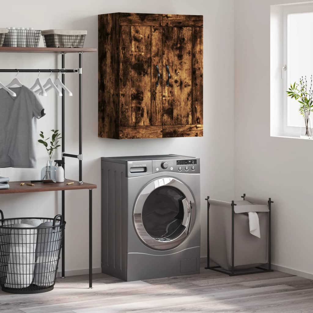 vidaXL Wall Mounted Cabinet Smoked Oak 69.5x34x90 cm Engineered Wood 1