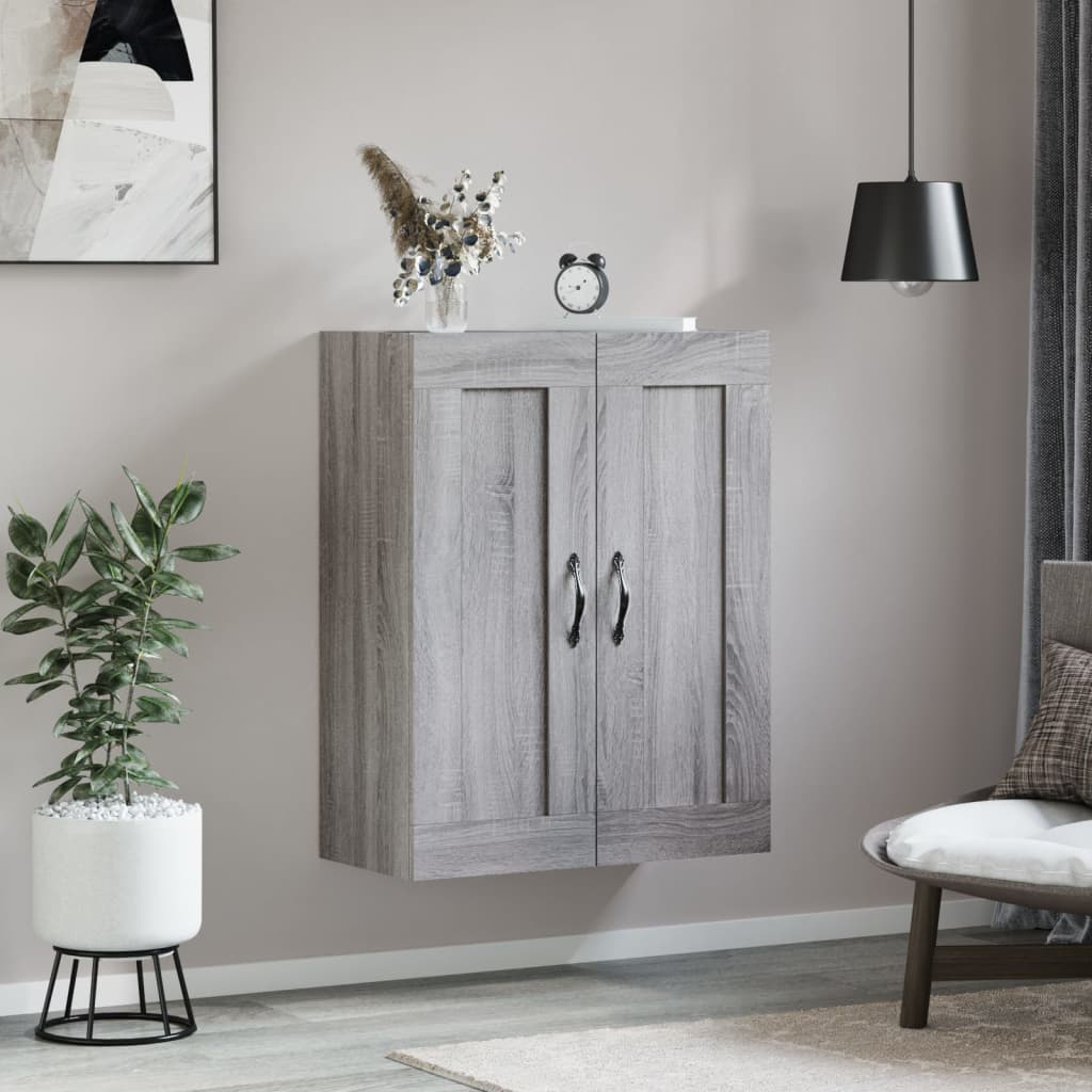 vidaXL Wall Mounted Cabinet Grey Sonoma 69.5x34x90 cm Engineered Wood 3