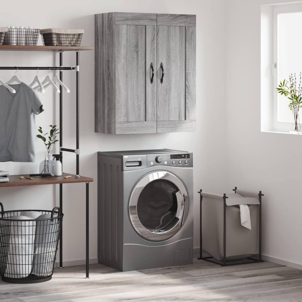 vidaXL Wall Mounted Cabinet Grey Sonoma 69.5x34x90 cm Engineered Wood 1