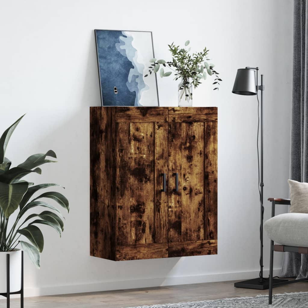 vidaXL Wall Mounted Cabinet Smoked Oak 69.5x34x90 cm Engineered Wood 3