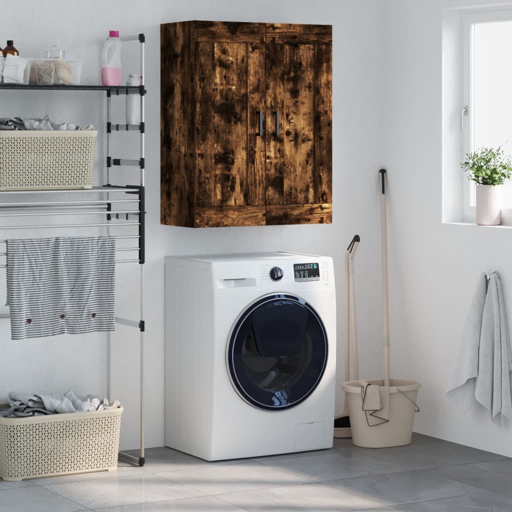 vidaXL Wall Mounted Cabinet Smoked Oak 69.5x34x90 cm Engineered Wood 1