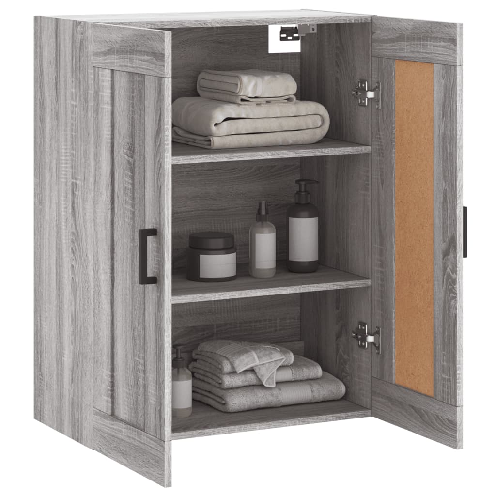 vidaXL Wall Mounted Cabinet Grey Sonoma 69.5x34x90 cm Engineered Wood 5