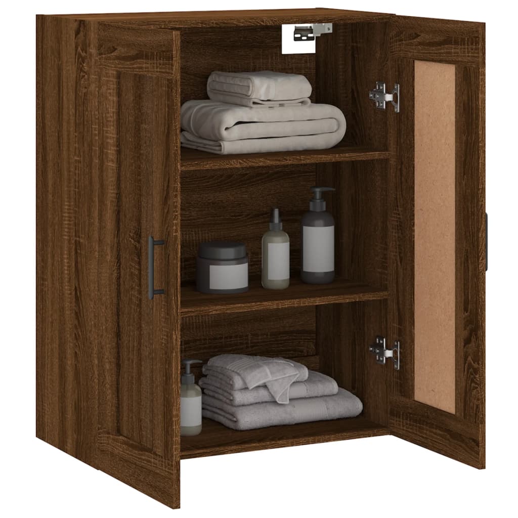 vidaXL Wall Mounted Cabinet Brown Oak 69.5x34x90 cm Engineered Wood 5