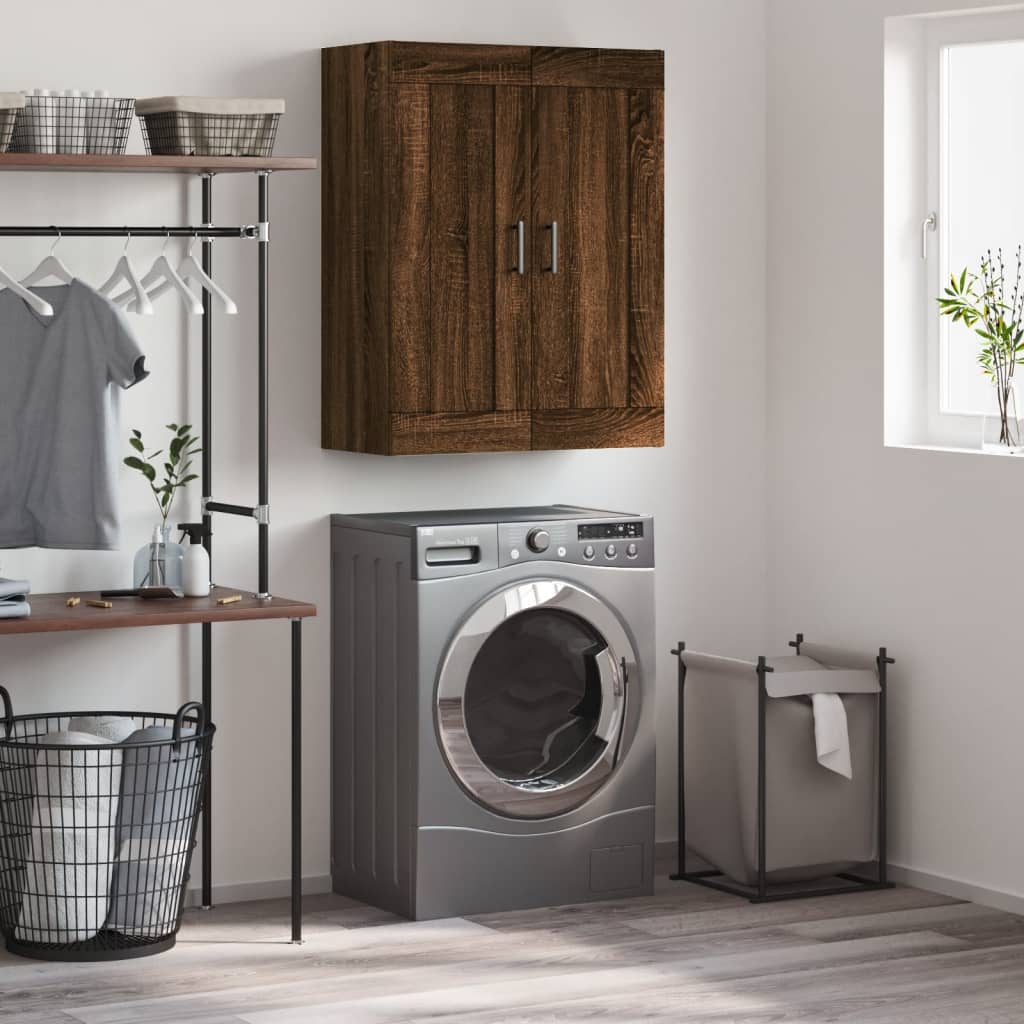 vidaXL Wall Mounted Cabinet Brown Oak 69.5x34x90 cm Engineered Wood 1