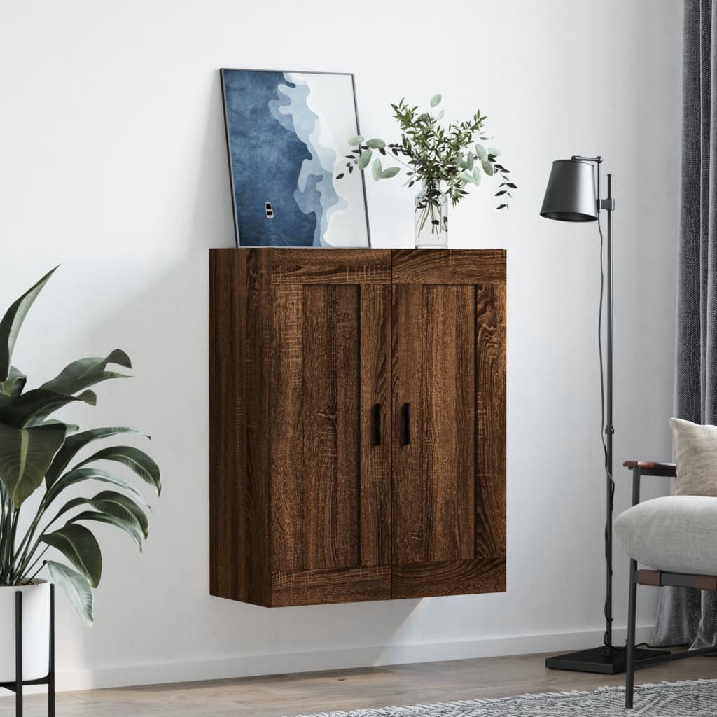 vidaXL Wall Mounted Cabinet Brown Oak 69.5x34x90 cm Engineered Wood 3
