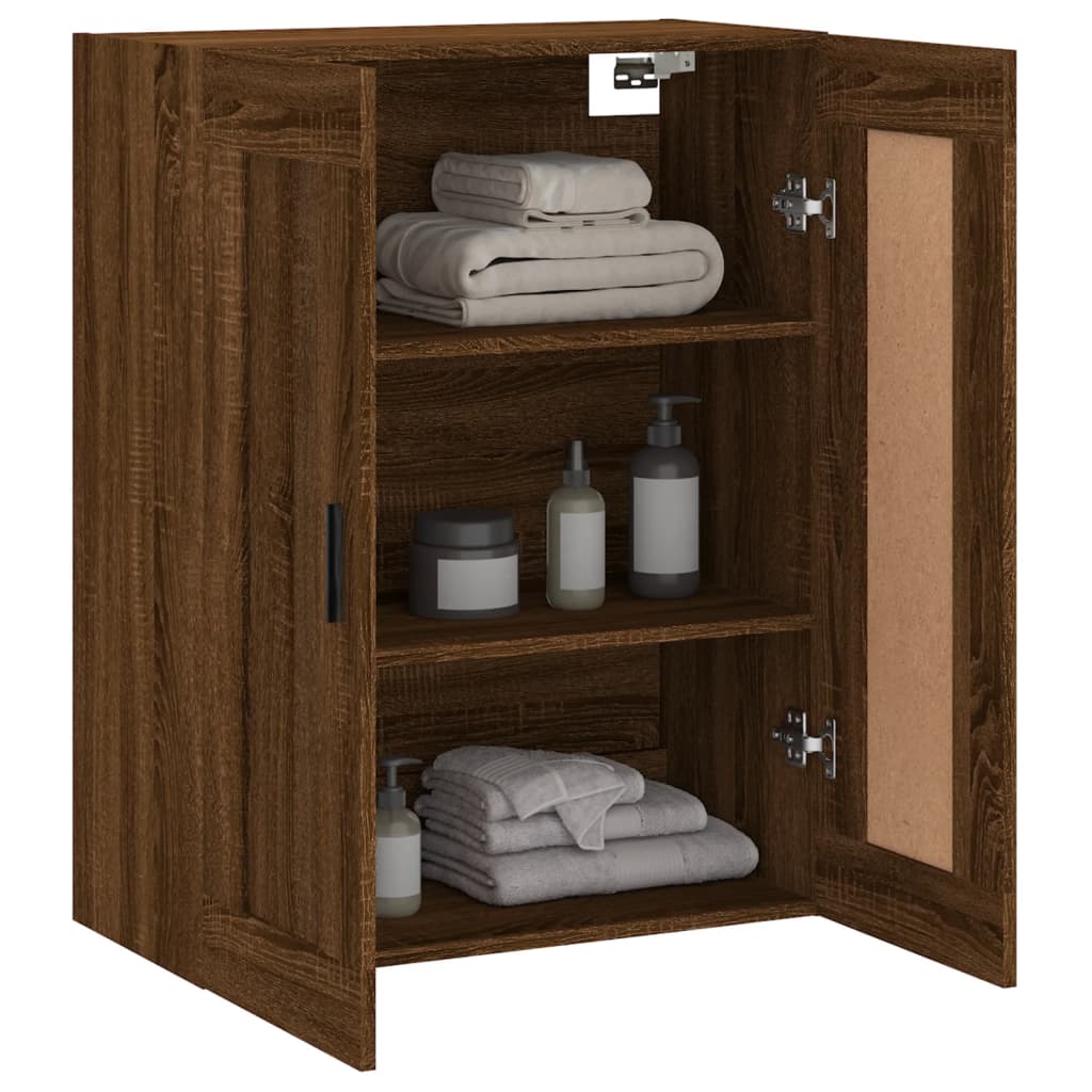 vidaXL Wall Mounted Cabinet Brown Oak 69.5x34x90 cm Engineered Wood 5