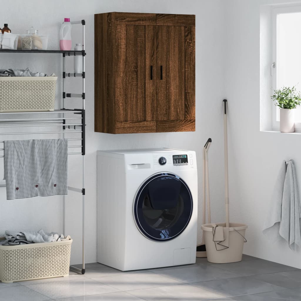 vidaXL Wall Mounted Cabinet Brown Oak 69.5x34x90 cm Engineered Wood 1