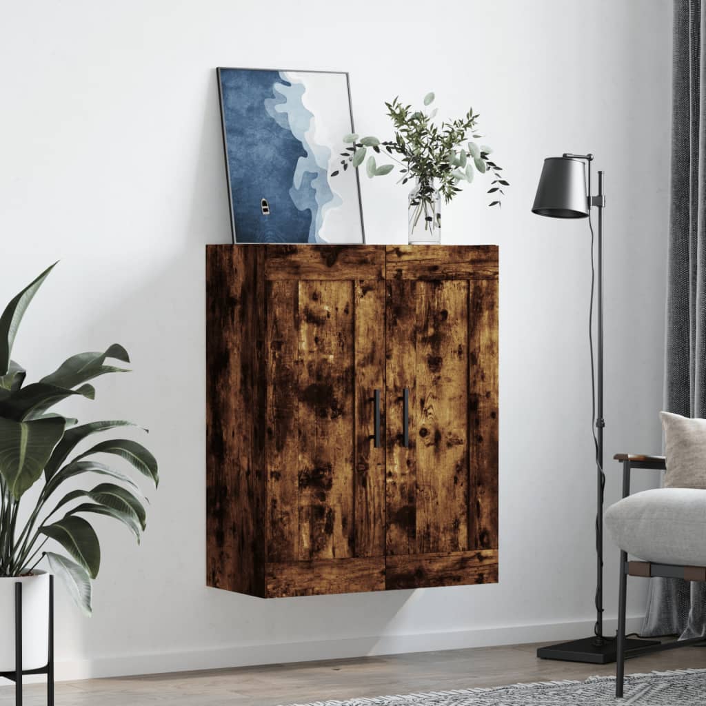vidaXL Wall Mounted Cabinet Smoked Oak 69.5x34x90 cm Engineered Wood 3