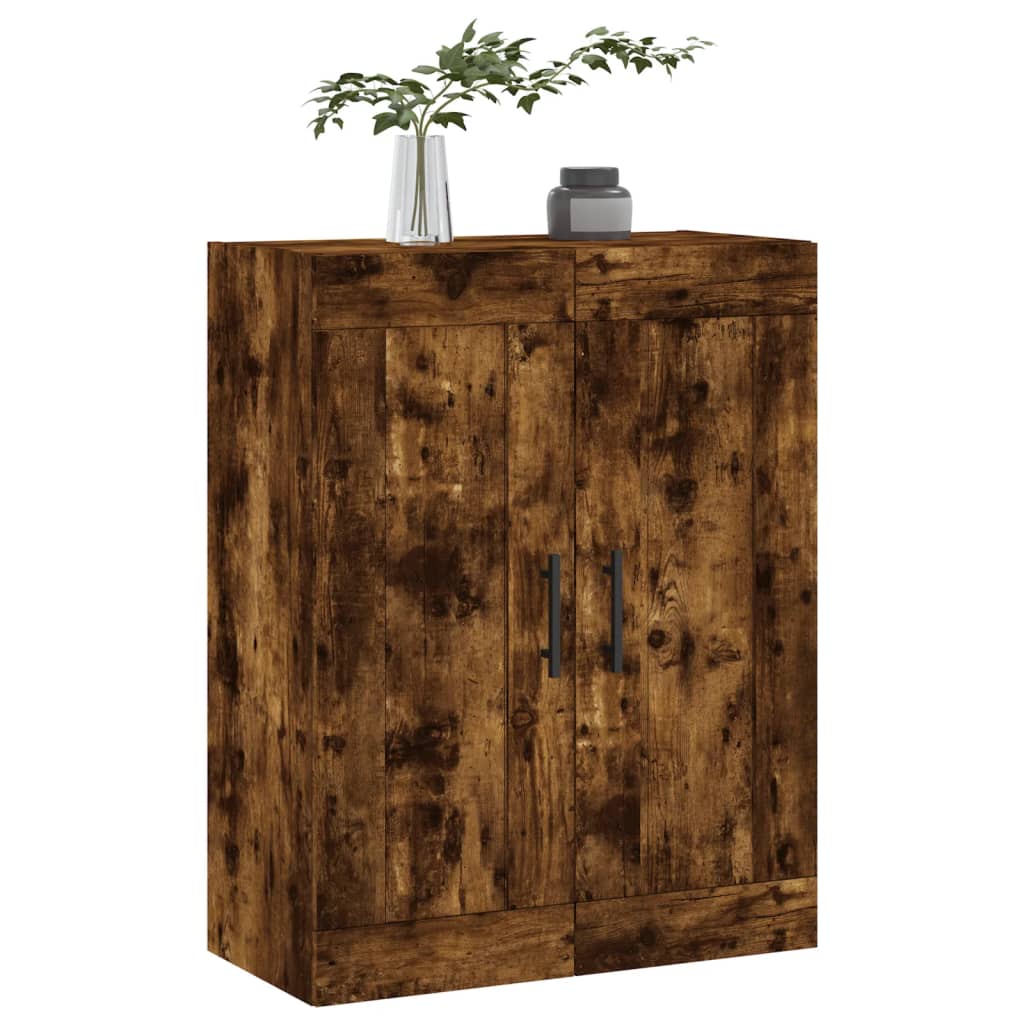 vidaXL Wall Mounted Cabinet Smoked Oak 69.5x34x90 cm Engineered Wood 4