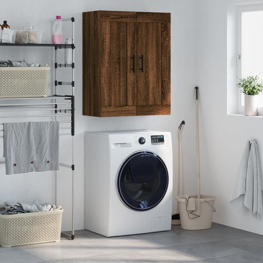 Wall Mounted Cabinet 69,5x34x90 cm Engineered Wood Brown oak