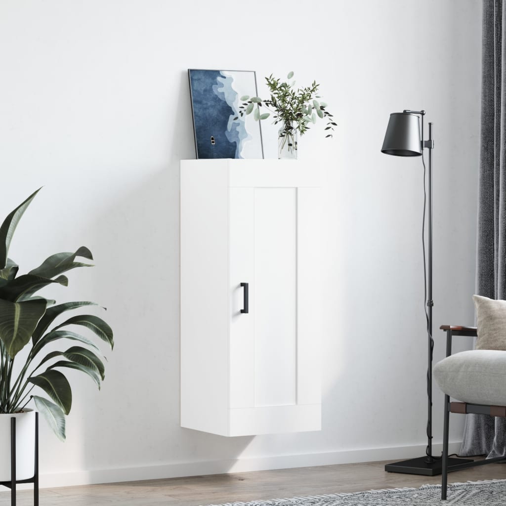 vidaXL Wall Mounted Cabinet White 34.5x34x90 cm Engineered Wood 3