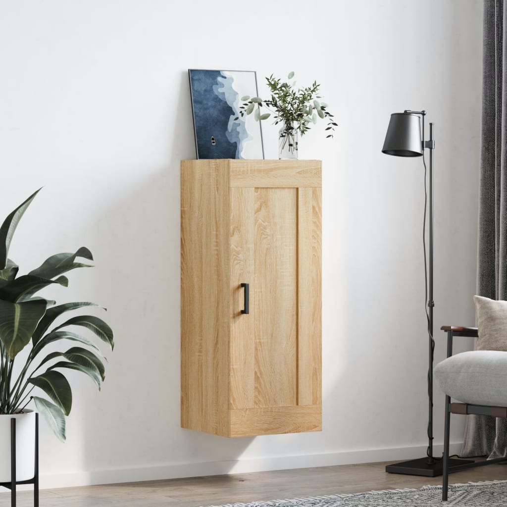 vidaXL Wall Mounted Cabinet Sonoma Oak 34.5x34x90 cm Engineered Wood 3