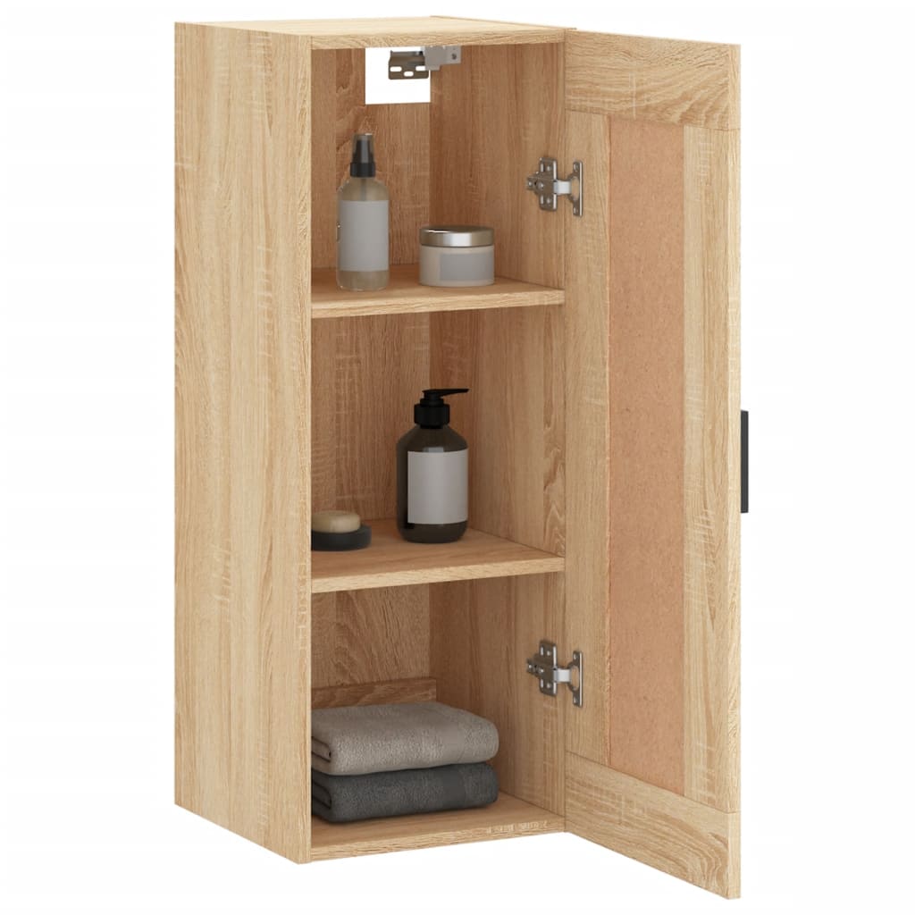 vidaXL Wall Mounted Cabinet Sonoma Oak 34.5x34x90 cm Engineered Wood 5