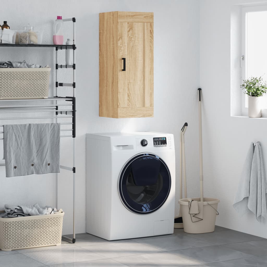 vidaXL Wall Mounted Cabinet Sonoma Oak 34.5x34x90 cm Engineered Wood 1