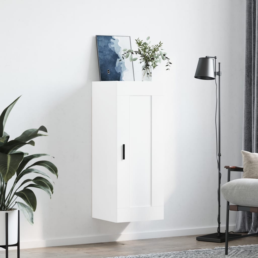 vidaXL Wall Mounted Cabinet White 34.5x34x90 cm Engineered Wood 3