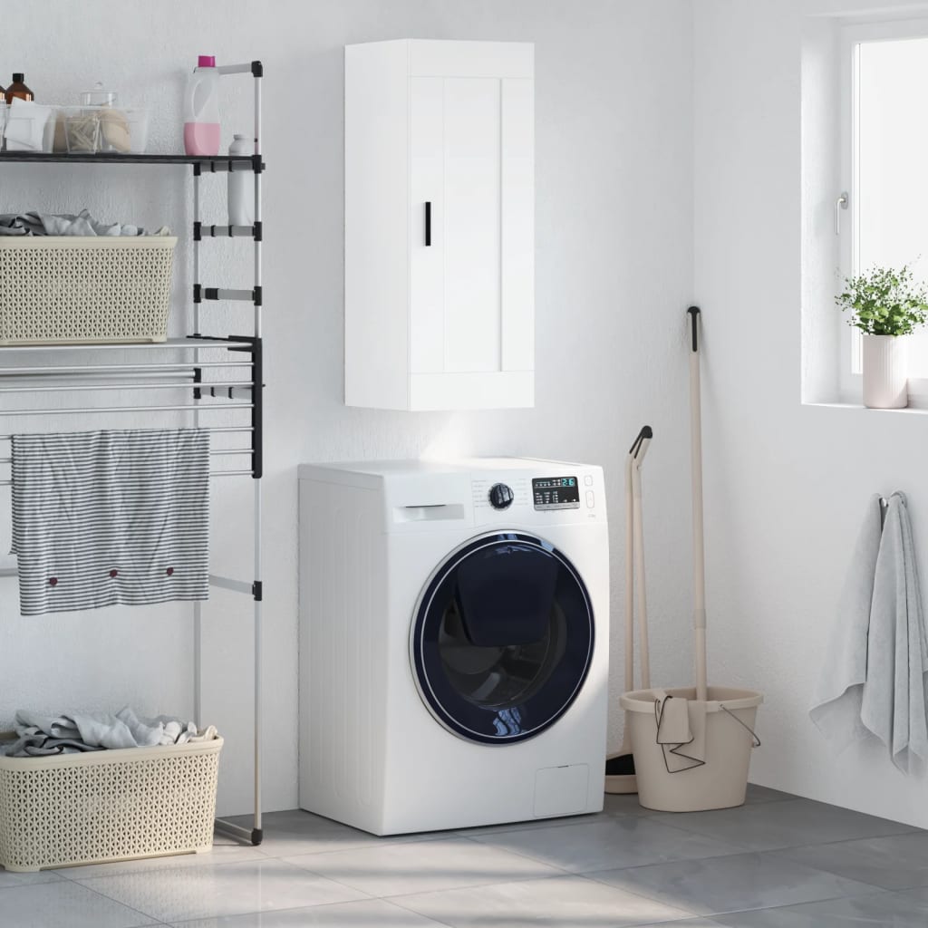 vidaXL Wall Mounted Cabinet White 34.5x34x90 cm Engineered Wood 1