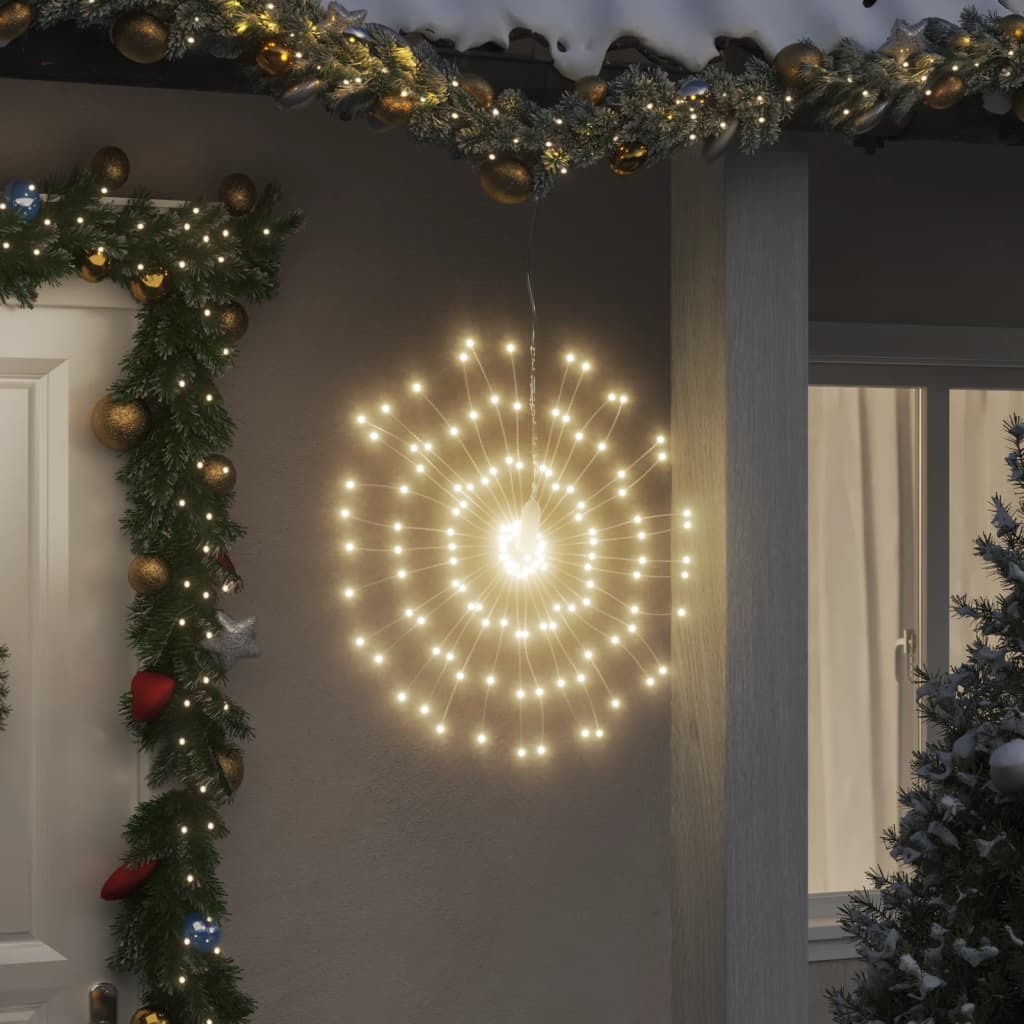 vidaXL Christmas Starburst Lights 140 LEDs 8 pcs Warm White 17 cm 1