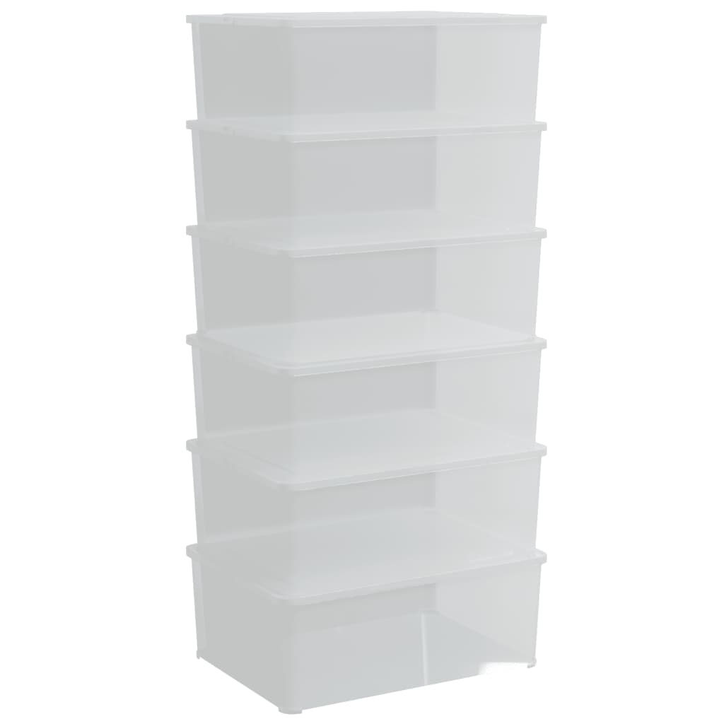 vidaXL Plastic Storage Boxes 6 pcs 10 L Stackable 2