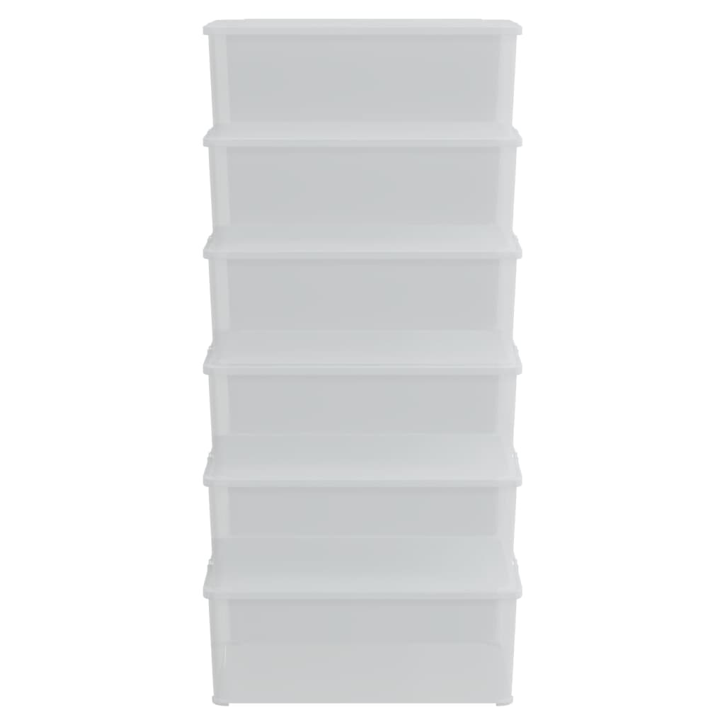vidaXL Plastic Storage Boxes 6 pcs 10 L Stackable 3