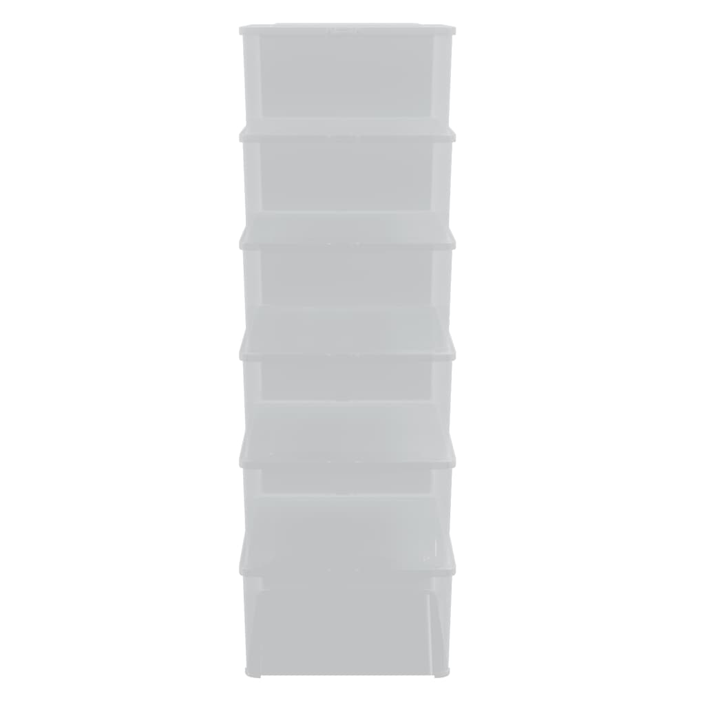 vidaXL Plastic Storage Boxes 6 pcs 10 L Stackable 4