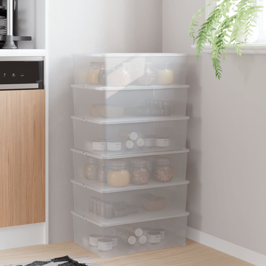 vidaXL Plastic Storage Boxes 6 pcs 10 L Stackable 1