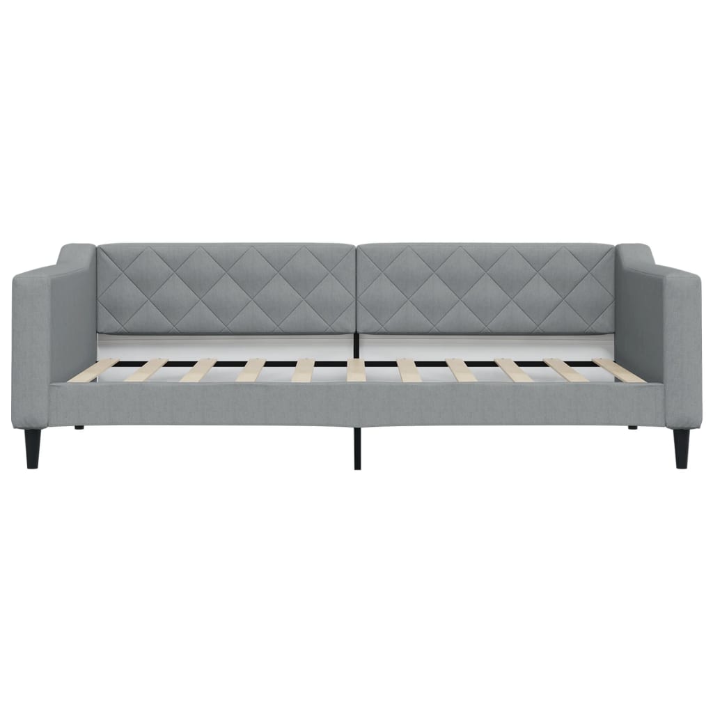 Day Bed 90x190 cm Fabric Light grey Without mattress