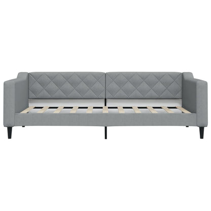 Day Bed 90x190 cm Fabric Light grey Without mattress