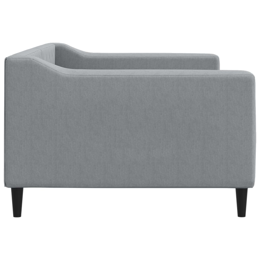 Day Bed 90x190 cm Fabric Light grey Without mattress