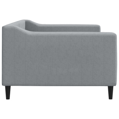 Day Bed 90x190 cm Fabric Light grey Without mattress