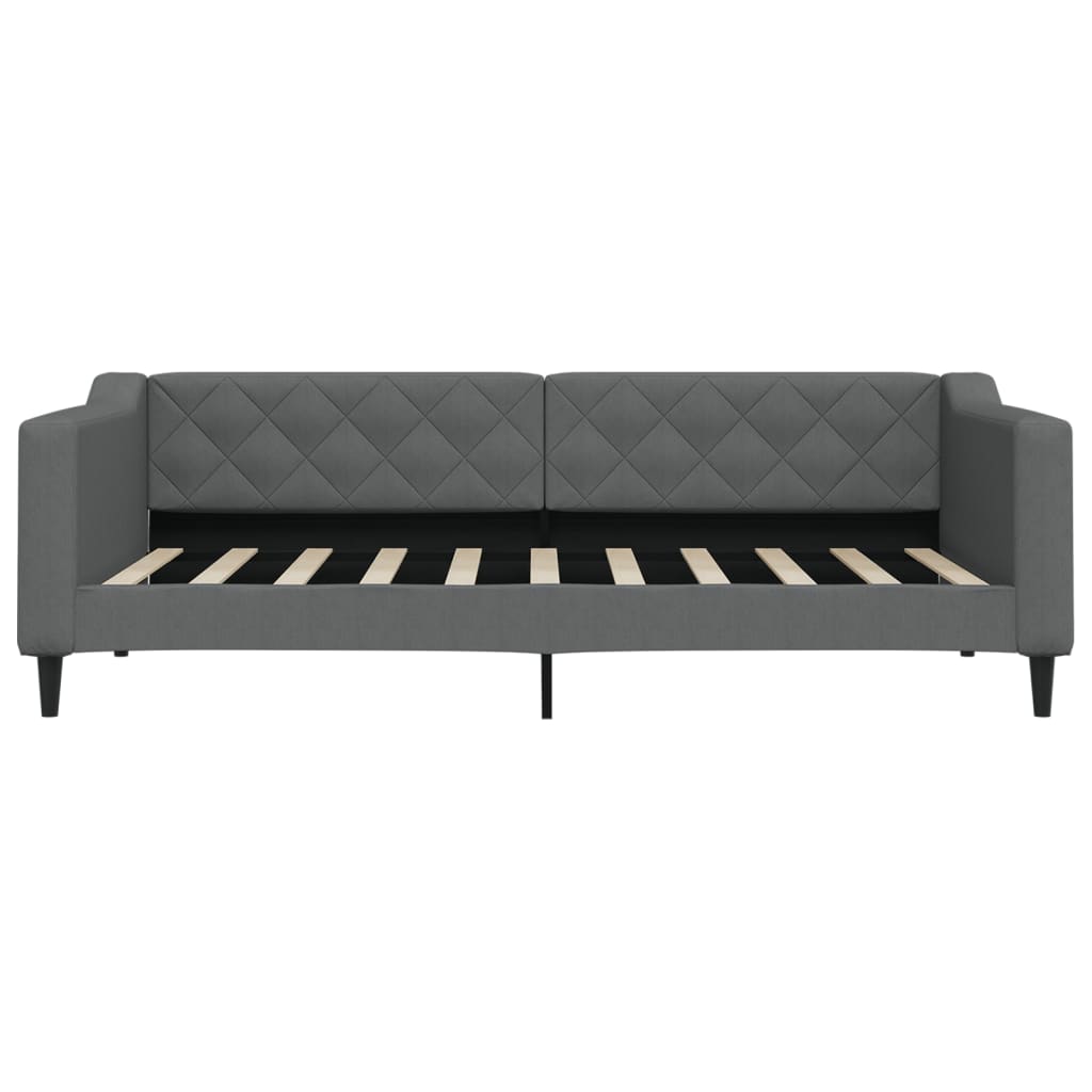 Day Bed 90x190 cm Fabric Dark grey Without mattress
