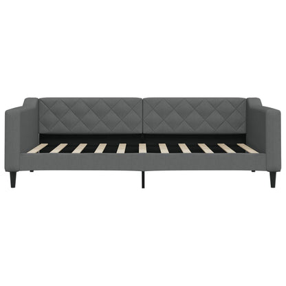 Day Bed 90x190 cm Fabric Dark grey Without mattress