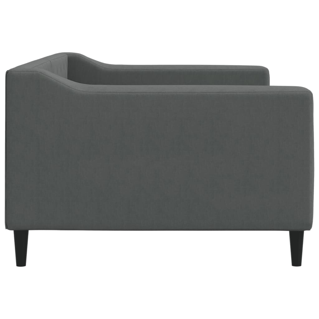 Day Bed 90x190 cm Fabric Dark grey Without mattress