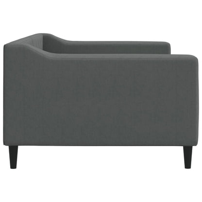 Day Bed 90x190 cm Fabric Dark grey Without mattress