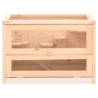 vidaXL Hamster Cage 60x35.5x42 cm Solid Wood Fir 4