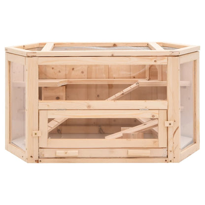 vidaXL Hamster Cage 80x40x43 cm Solid Wood Fir 4