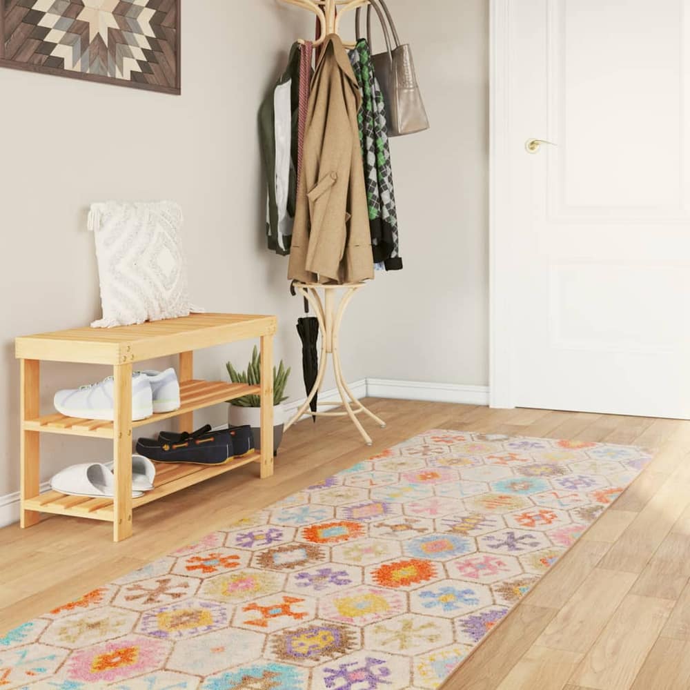 Rug Washable Multicolour Blue and White 80 x 300 cm