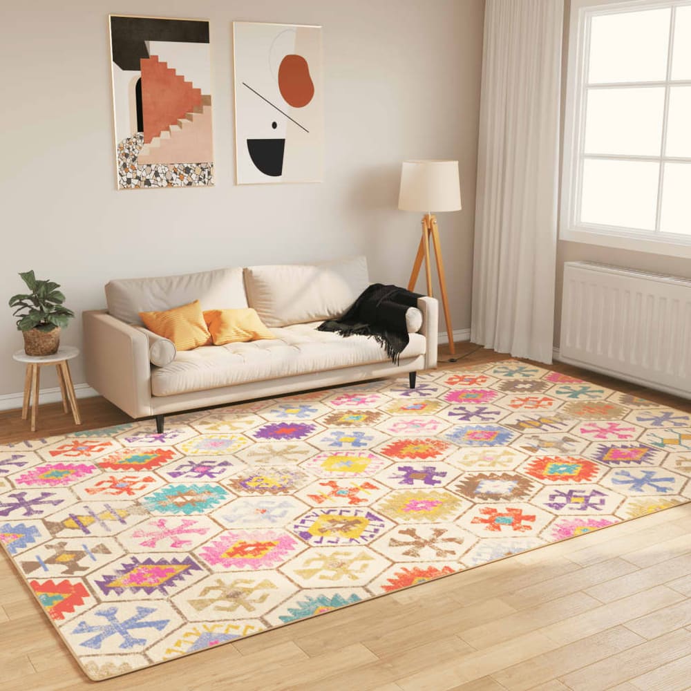 Rug Washable Multicolour Blue and White 190 x 300 cm