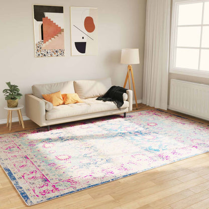 Rug Washable Multicolour Blue and Pink 190 x 300 cm