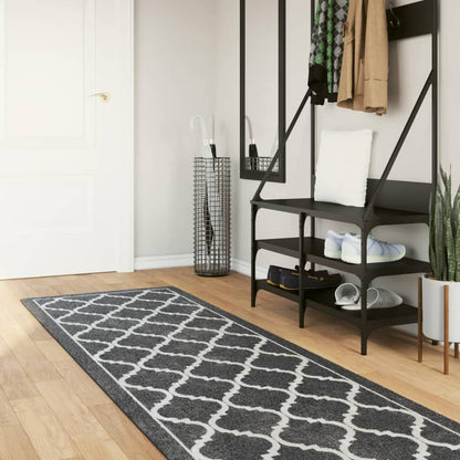 vidaXL Rug Washable Black and White Black and Dark Grey