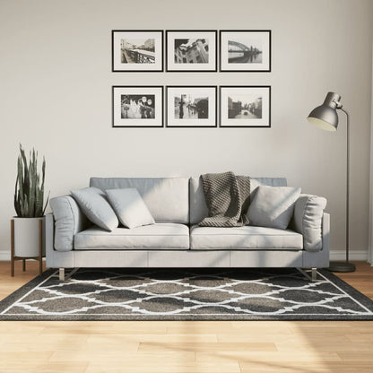 vidaXL Rug Washable Black and White Black and Dark Grey