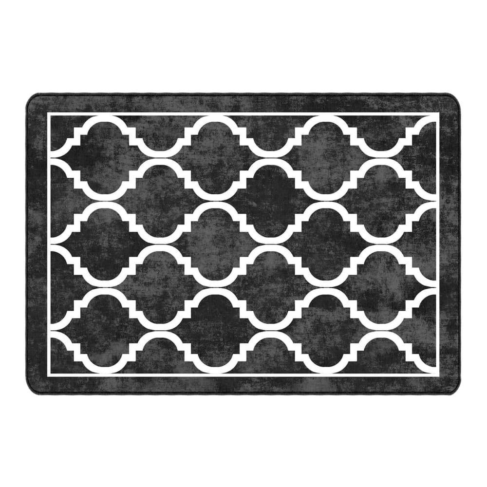 Rug Washable Black and White Black and Dark Grey 160 x 230 cm
