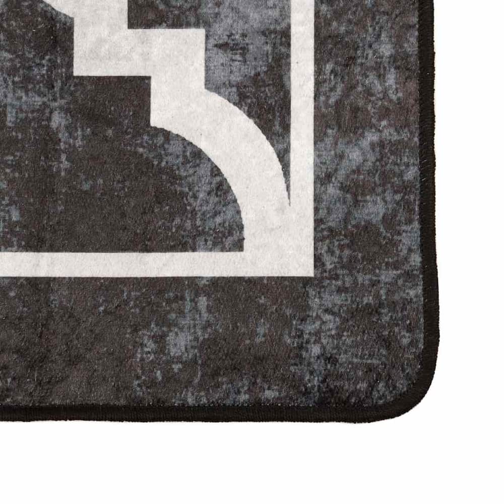Rug Washable Black and White Black and Dark Grey 160 x 230 cm