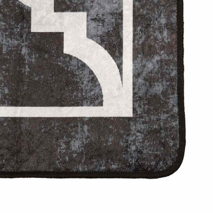 Rug Washable Black and White Black and Dark Grey 160 x 230 cm