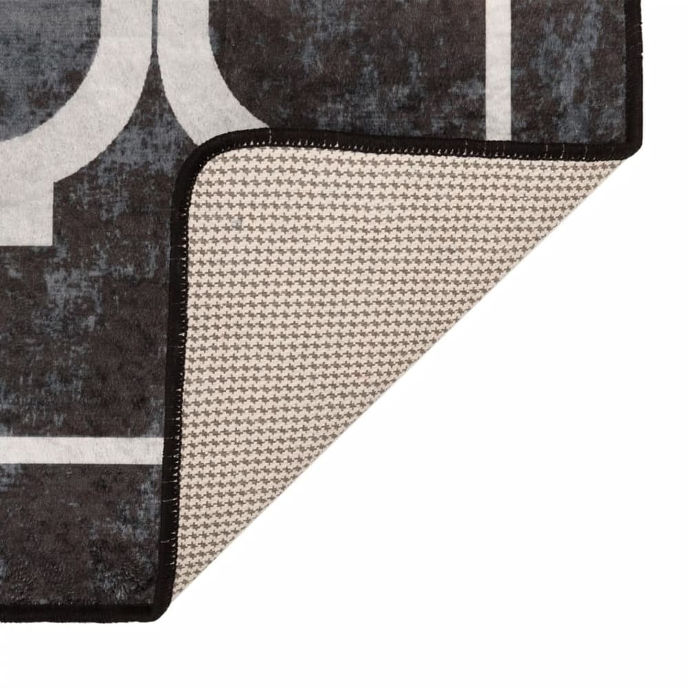 Rug Washable Black and White Black and Dark Grey 160 x 230 cm