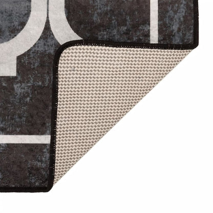 Rug Washable Black and White Black and Dark Grey 160 x 230 cm