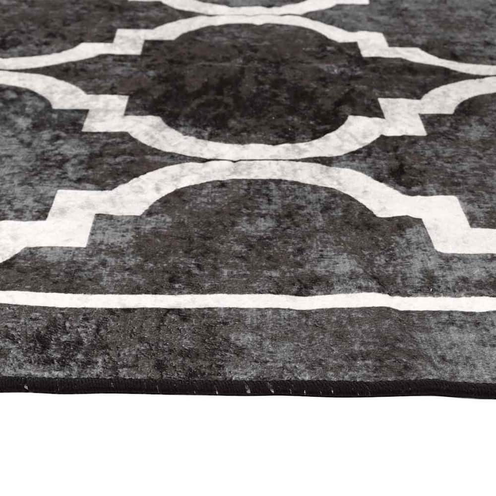 Rug Washable Black and White Black and Dark Grey 160 x 230 cm