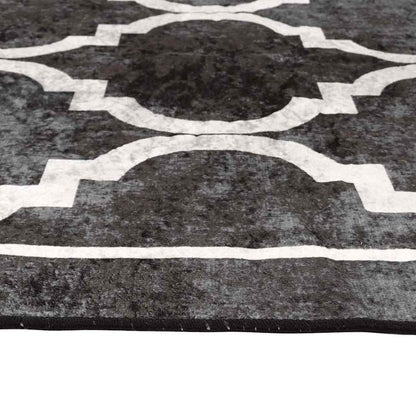 Rug Washable Black and White Black and Dark Grey 160 x 230 cm