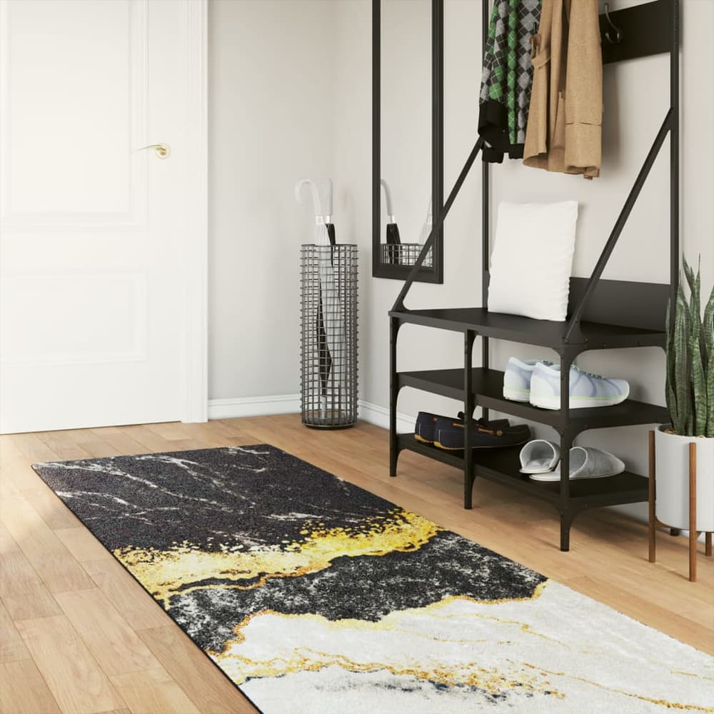 vidaXL Rug Washable Multicolour Gold and White